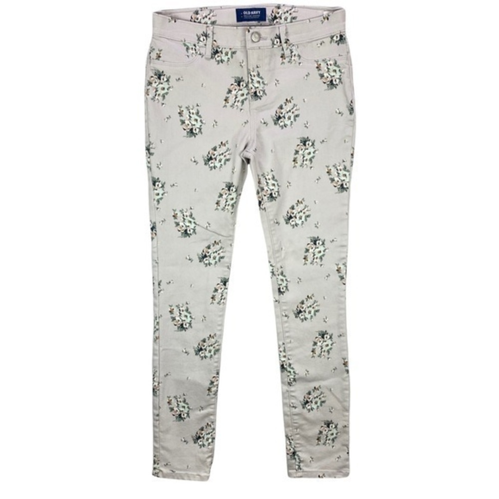 Old Navy Rockstar Jegging Girls Size 14 Mid Rise Floral Denim Skinny‎ Jean
